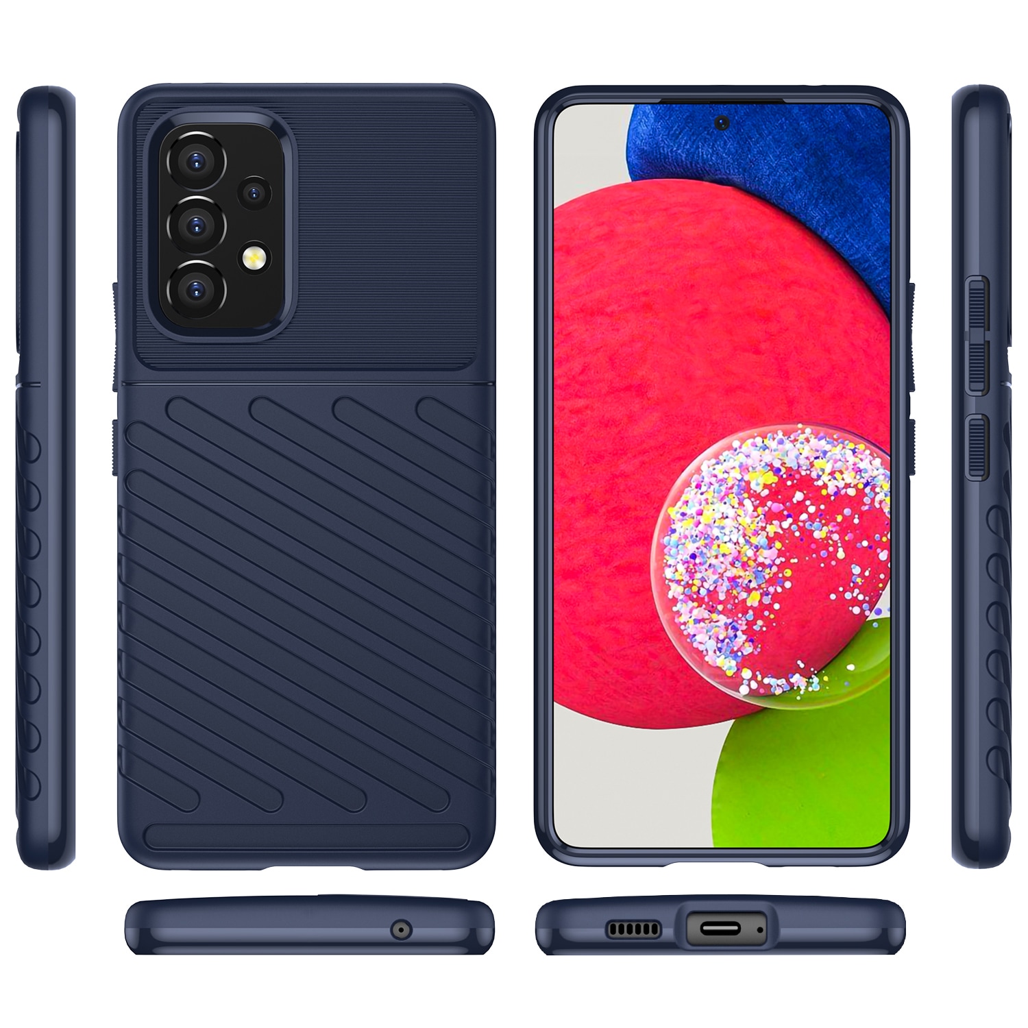 Thunder Case joustava panssarisuojattu suojus Samsung Galaxy A53 5G sininen