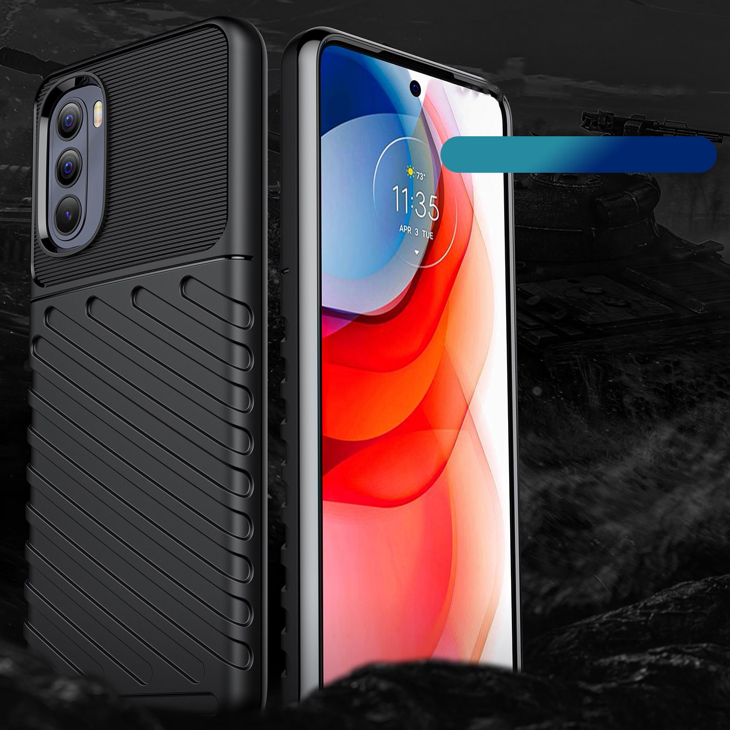 Thunder Case joustava panssaroitu suojus Motorola Moto G Stylus 2022 musta