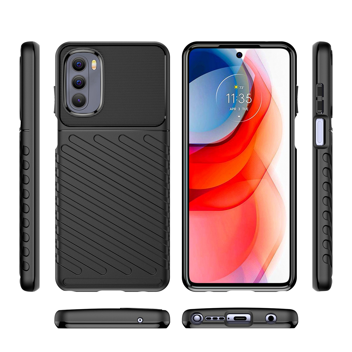 Thunder Case joustava panssaroitu suojus Motorola Moto G Stylus 2022 musta