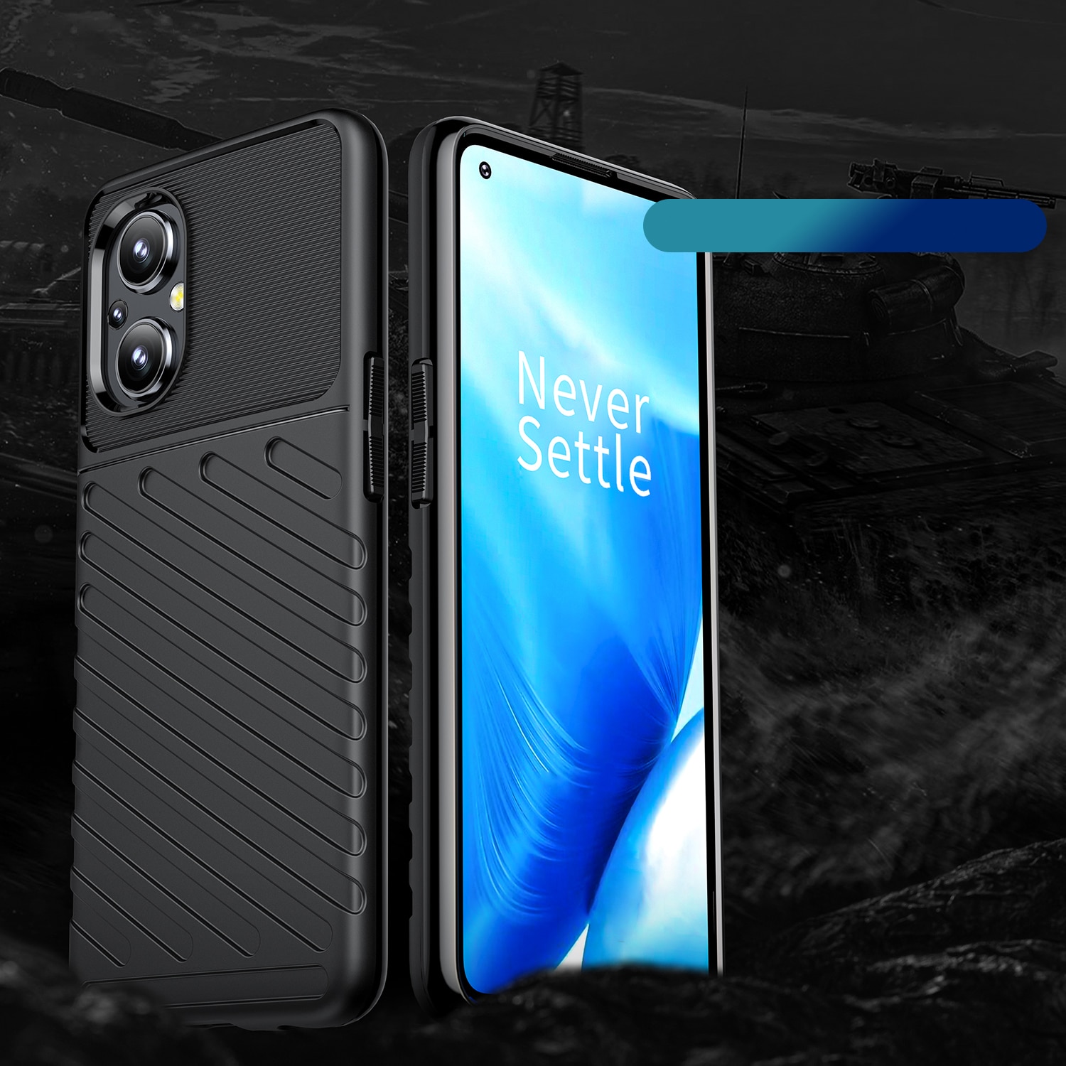 Thunder Case joustava panssaroitu suojus OnePlus Nord N20 5G:lle musta