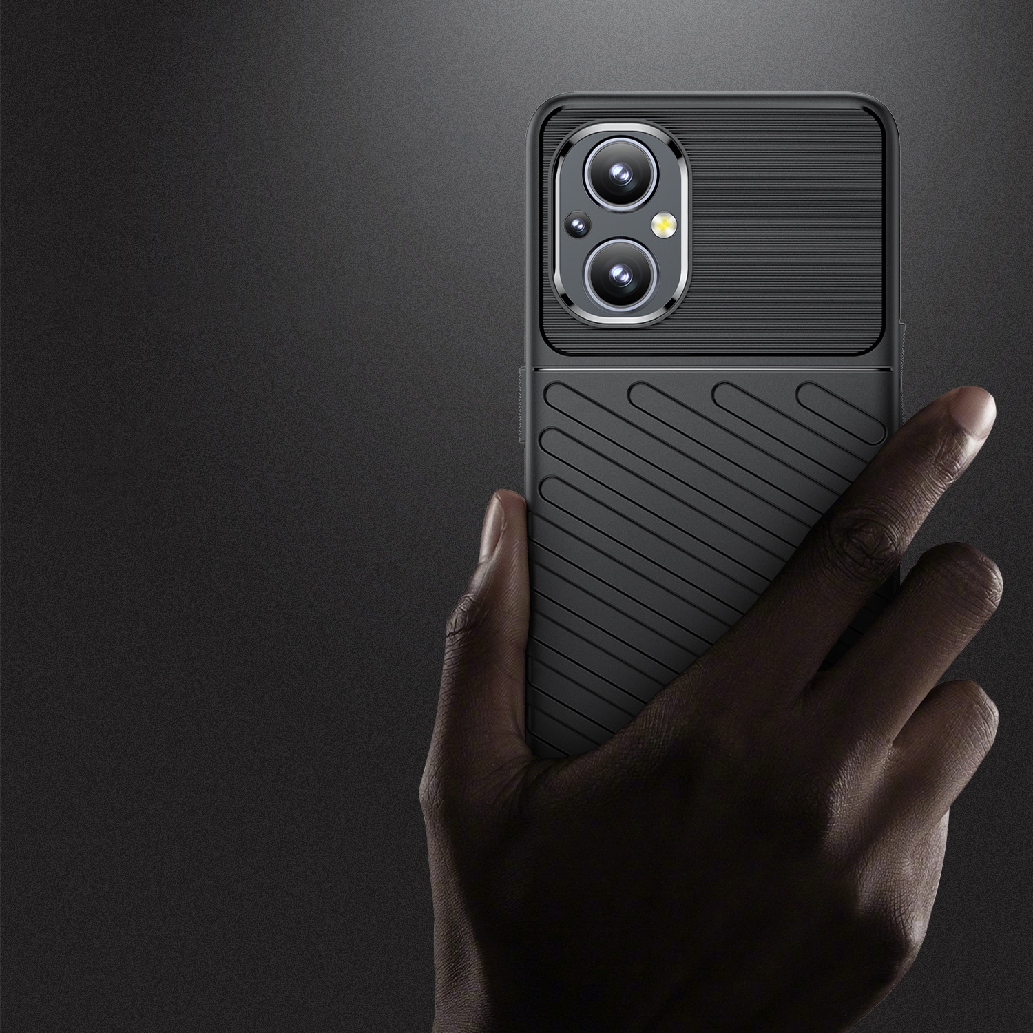 Thunder Case joustava panssaroitu suojus OnePlus Nord N20 5G:lle musta