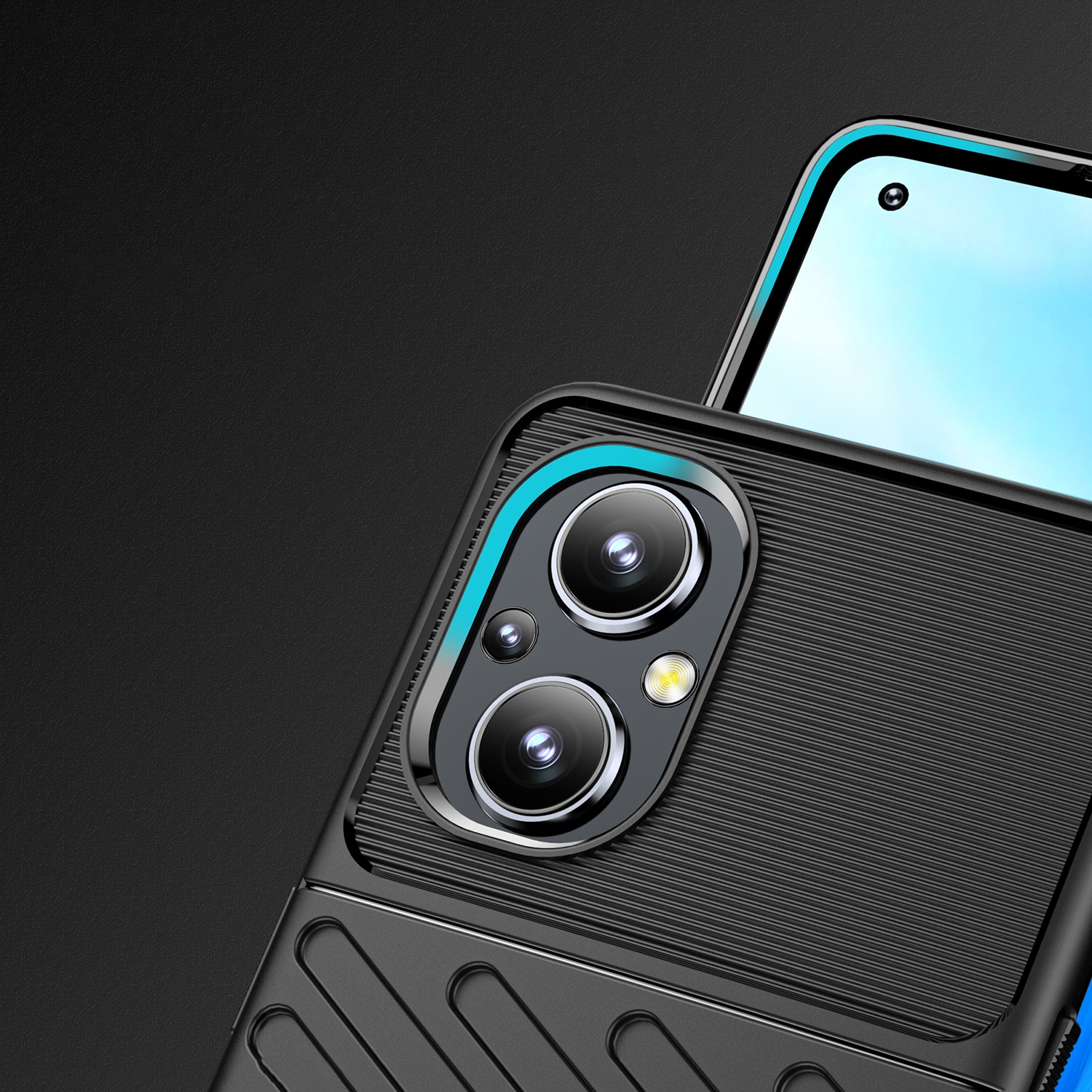Thunder Case joustava panssaroitu suojus OnePlus Nord N20 5G:lle musta