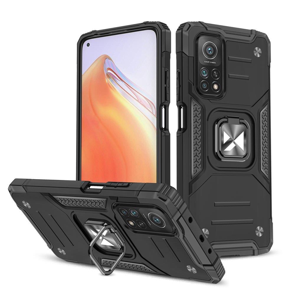 Wozinsky Ring Armor Tough Hybrid Case + Magnetic Mount for Mi Poco M4 Pro/Redmi Note 11 5G Black
