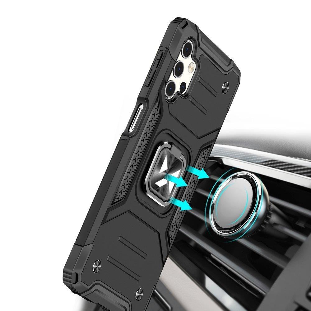 Wozinsky Ring Armor Tough Hybrid Case Cover + magneettikiinnike Samsung Galaxy A13 5G musta
