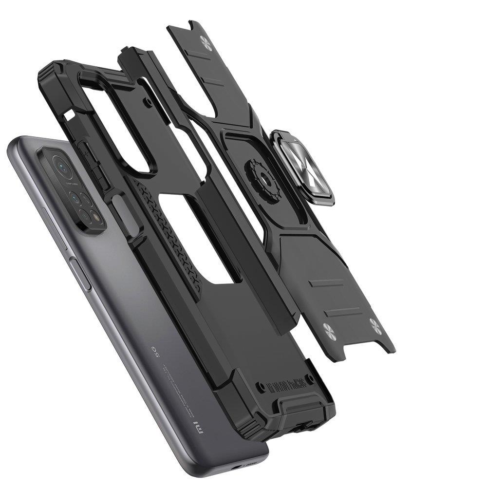 Wozinsky Ring Armor kova hybridi kotelo kansi + magneettinen pidike Samsung Galaxy A03s musta