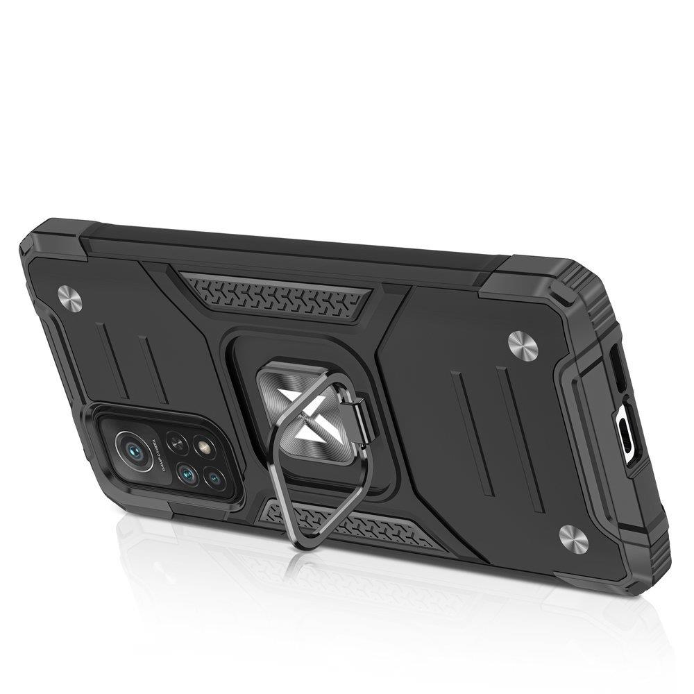 Wozinsky Ring Armor kova hybridi kotelo kansi + magneettinen pidike Samsung Galaxy A03s musta