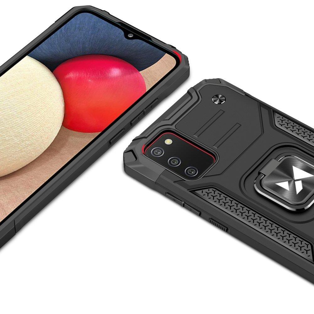 Wozinsky Ring Armor kova hybridi kotelo suojus + magneettinen pidike Samsung Galaxy A03s sininen