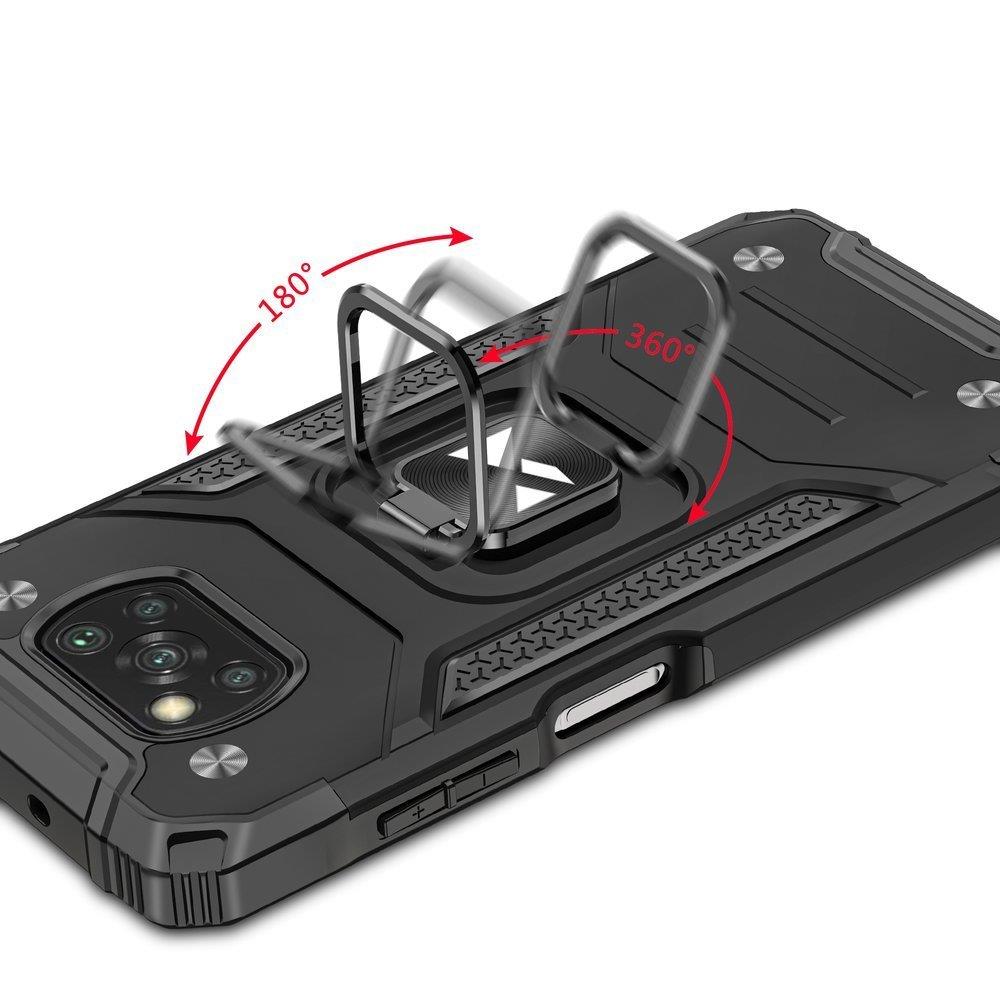 Wozinsky Ring Armor kova hybridi kotelo suojus + magneettinen pidike Samsung Galaxy A03s sininen