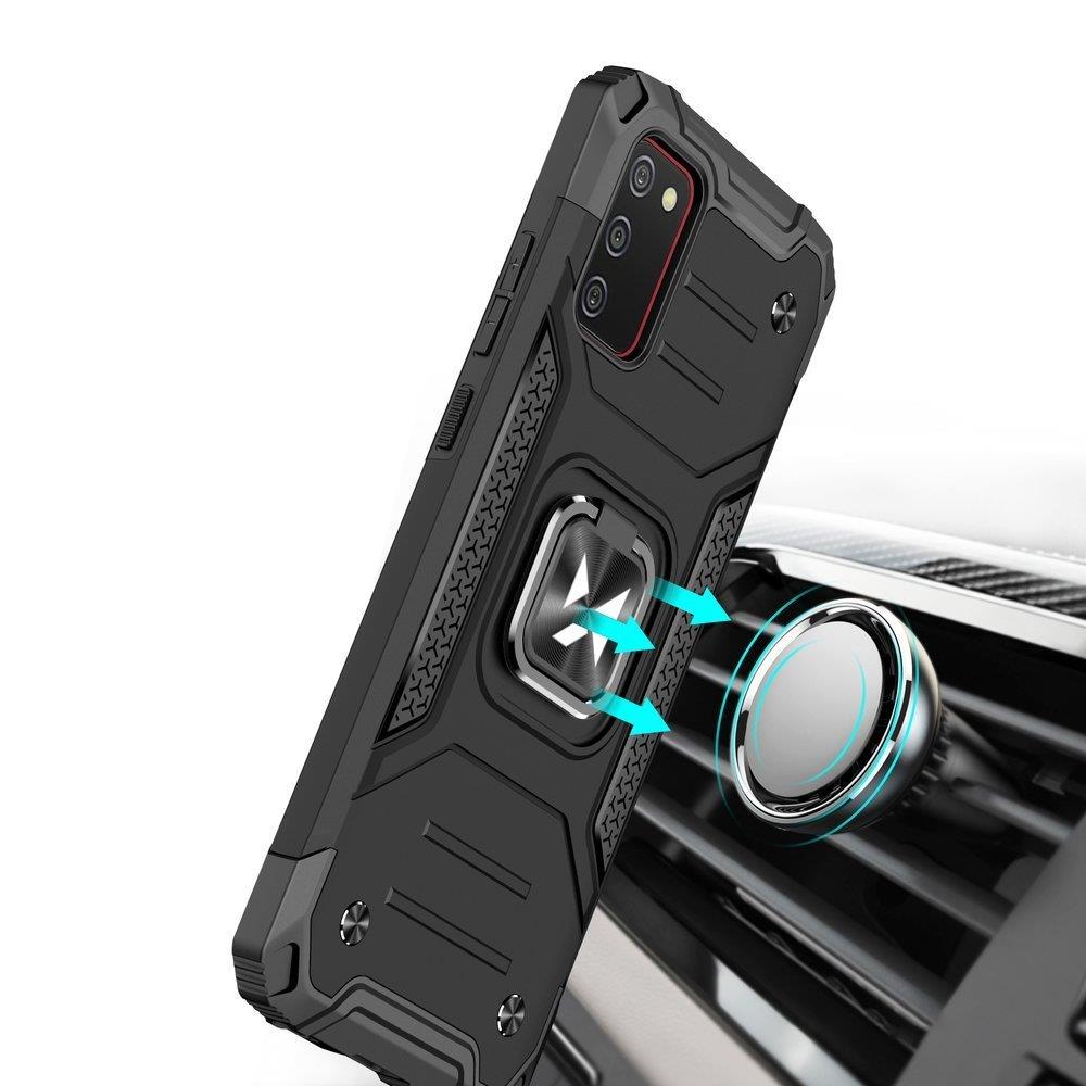 Wozinsky Ring Armor kova hybridi kotelo suojus + magneettinen pidike Samsung Galaxy A03s sininen