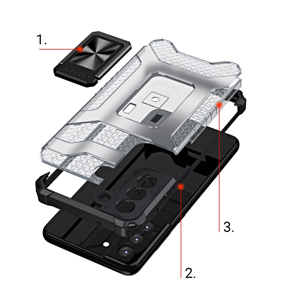 Crystal Ring Case kova hybridi suojus + magneettinen pidike Samsung Galaxy S22 + (S22 Plus) sininen
