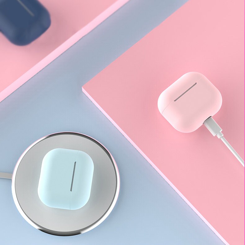 Kotelo AirPods 2 / AirPods 1 silikoni pehmeä suojus kuulokkeille valkoinen (kotelo C)