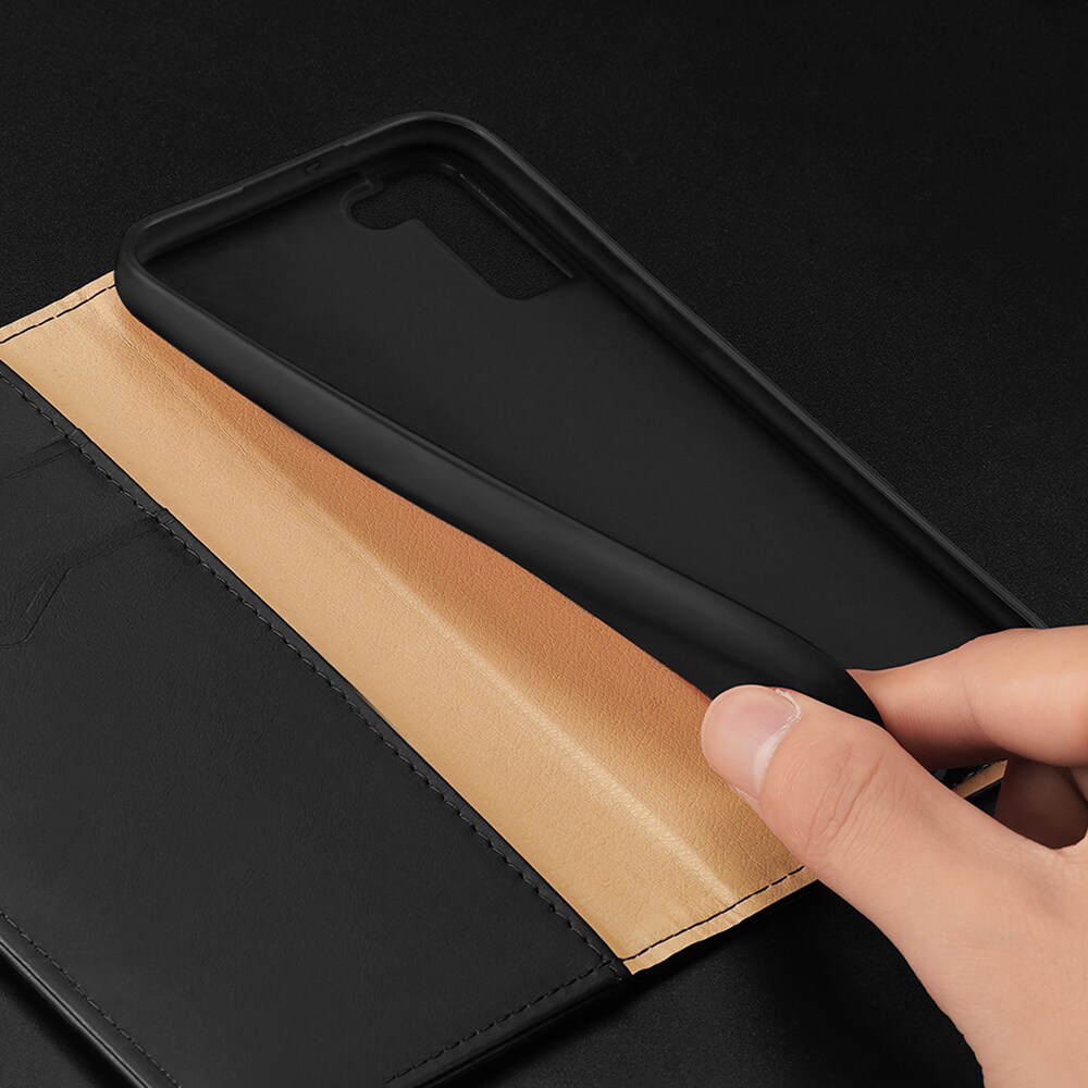 Dux Ducis Hivo Nahka Flip Cover Aitoa Nahkaa Lompakko Samsung Galaxy S22+ (Sininen)