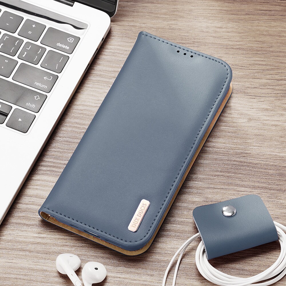 Dux Ducis Hivo Nahka Flip Cover Aitoa Nahkaa Lompakko Samsung Galaxy S22+ (Sininen)