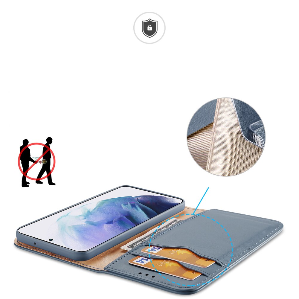 Dux Ducis Hivo Nahka Flip Cover Aitoa Nahkaa Lompakko Samsung Galaxy S22+ (Sininen)