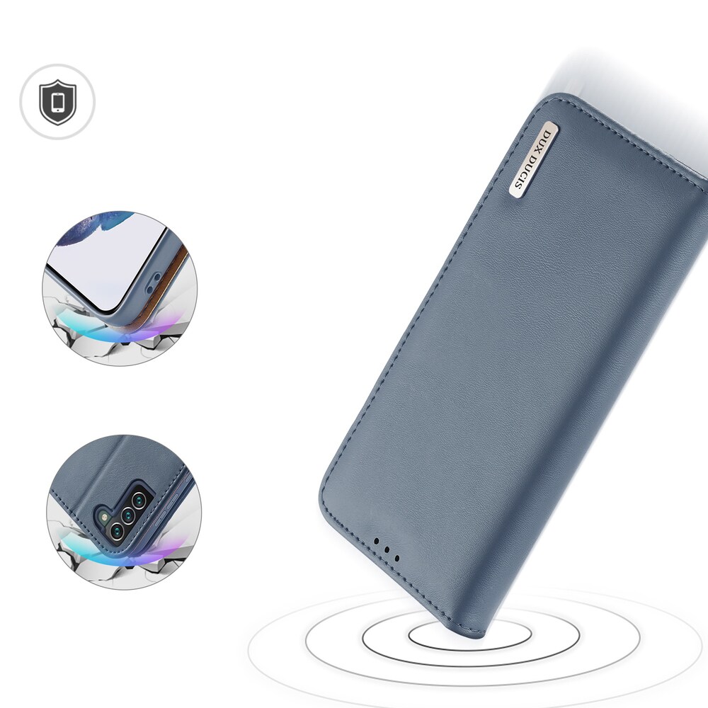 Dux Ducis Hivo Nahka Flip Cover Aitoa Nahkaa Lompakko Samsung Galaxy S22+ (Sininen)