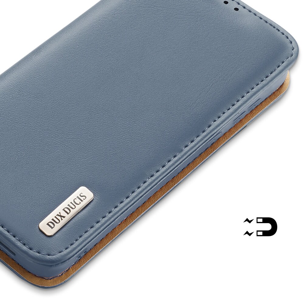 Dux Ducis Hivo Nahka Flip Cover Aitoa Nahkaa Lompakko Samsung Galaxy S22+ (Sininen)