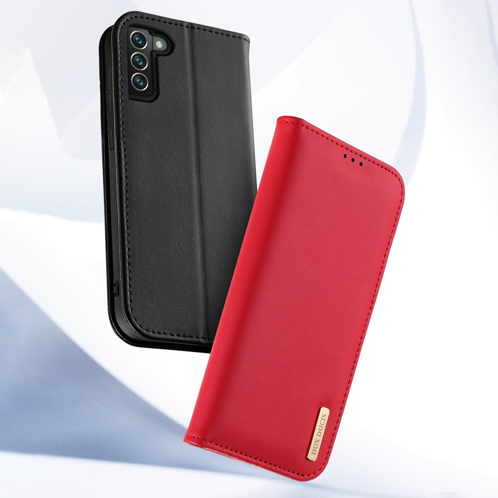 Dux Ducis Hivo Nahka Flip Cover Aitoa Nahkaa Lompakko Samsung Galaxy S22+ (Sininen)