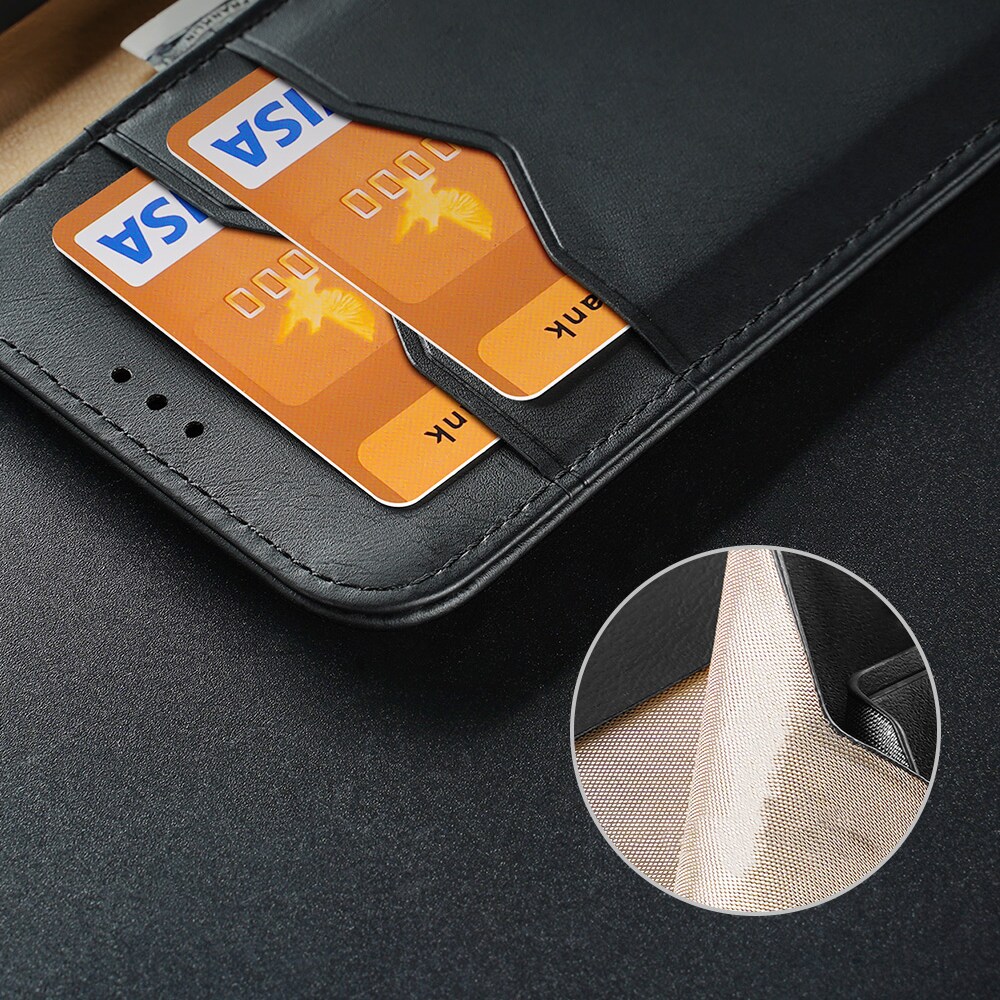 Dux Ducis Hivo Nahka Flip Cover Aitoa Nahkaa Lompakko Samsung Galaxy S22+ (Sininen)