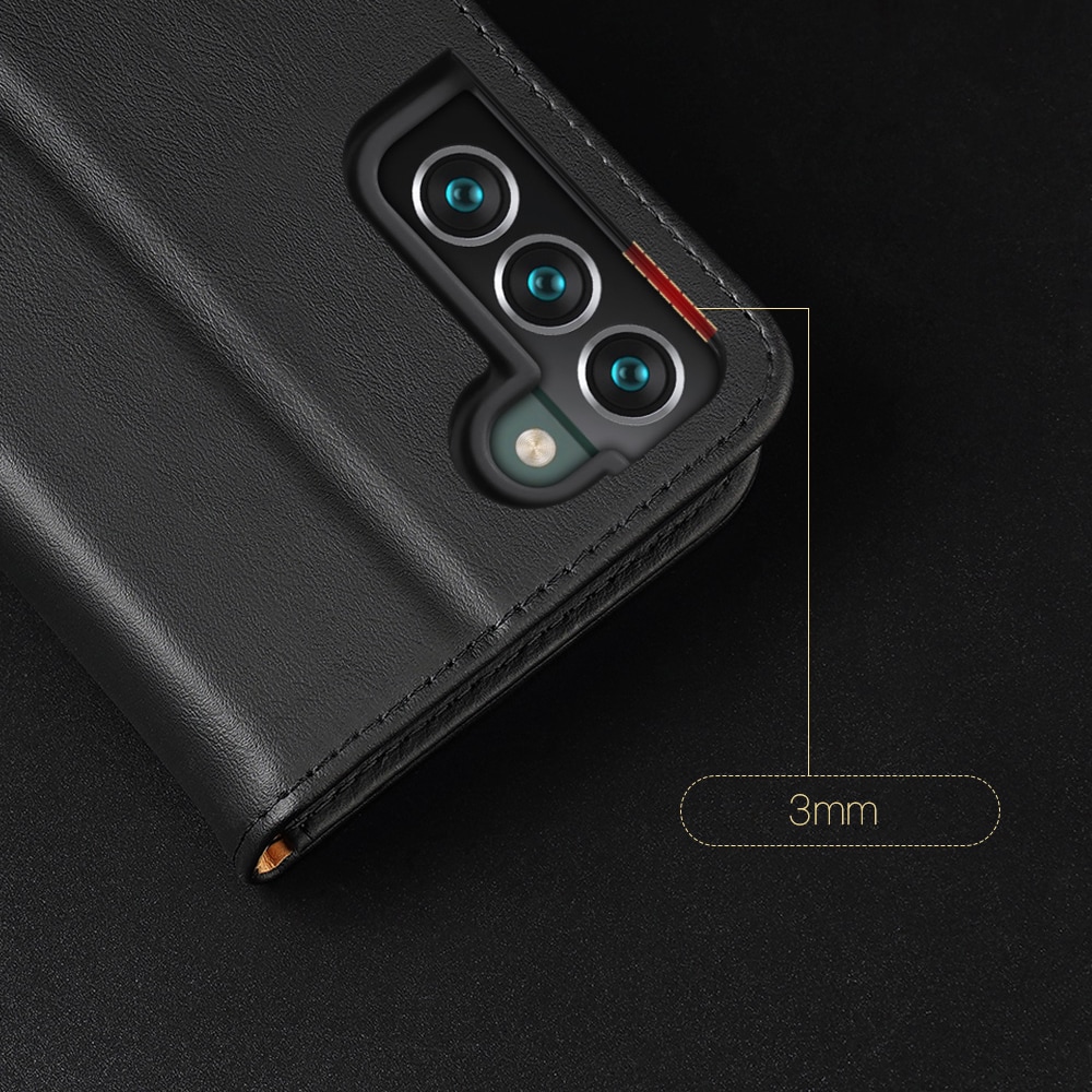 Dux Ducis Hivo Nahka Flip Cover Aitoa Nahkaa Lompakko Samsung Galaxy S22+ (Sininen)