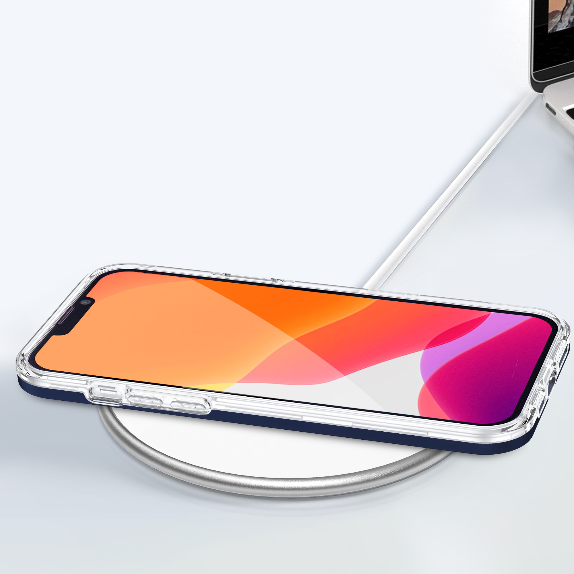Kirkas 3in1 tapauksessa iPhone 13 Pro sininen runko geeli kansi