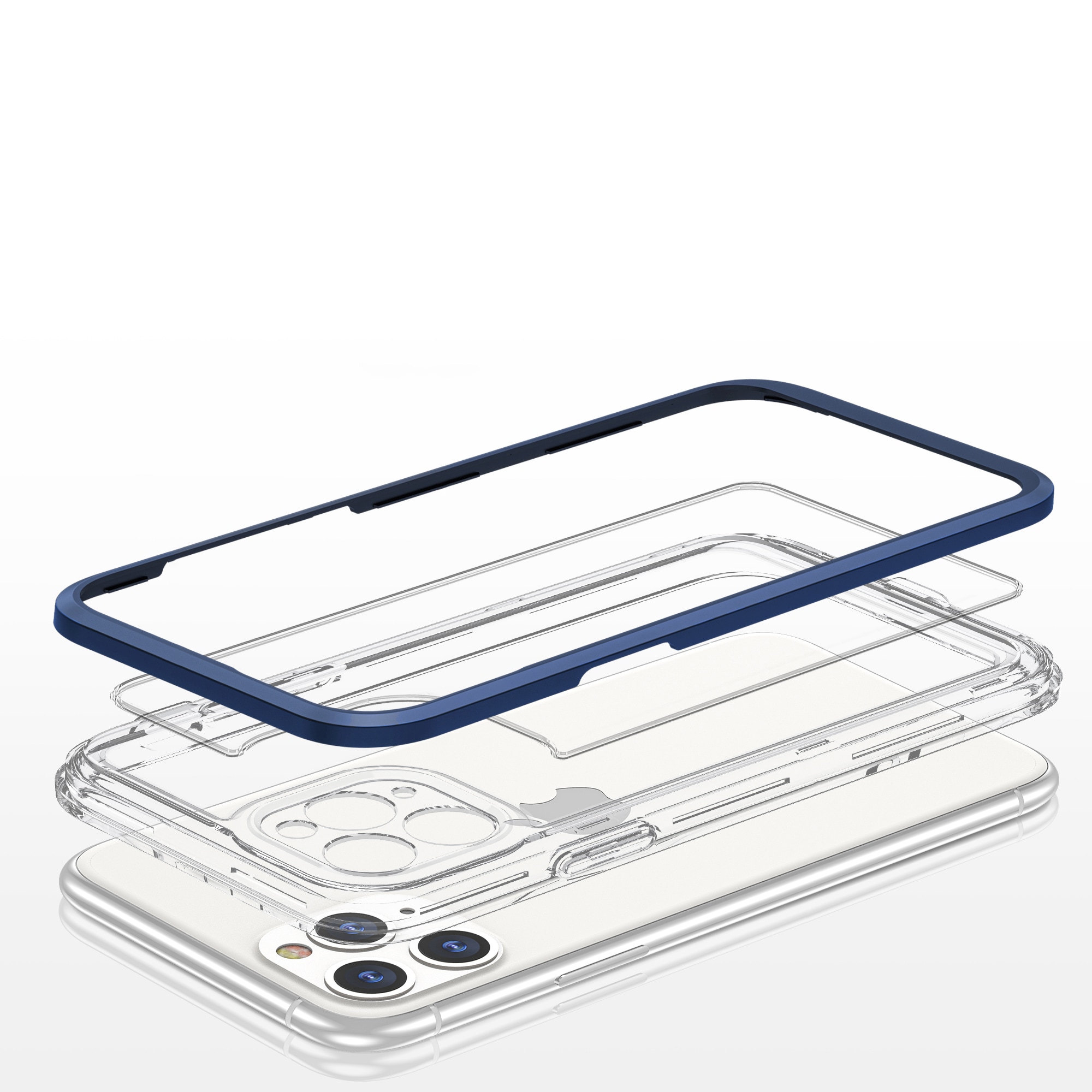 Kirkas 3in1 tapauksessa iPhone 11 Pro Max sininen runko geeli kansi