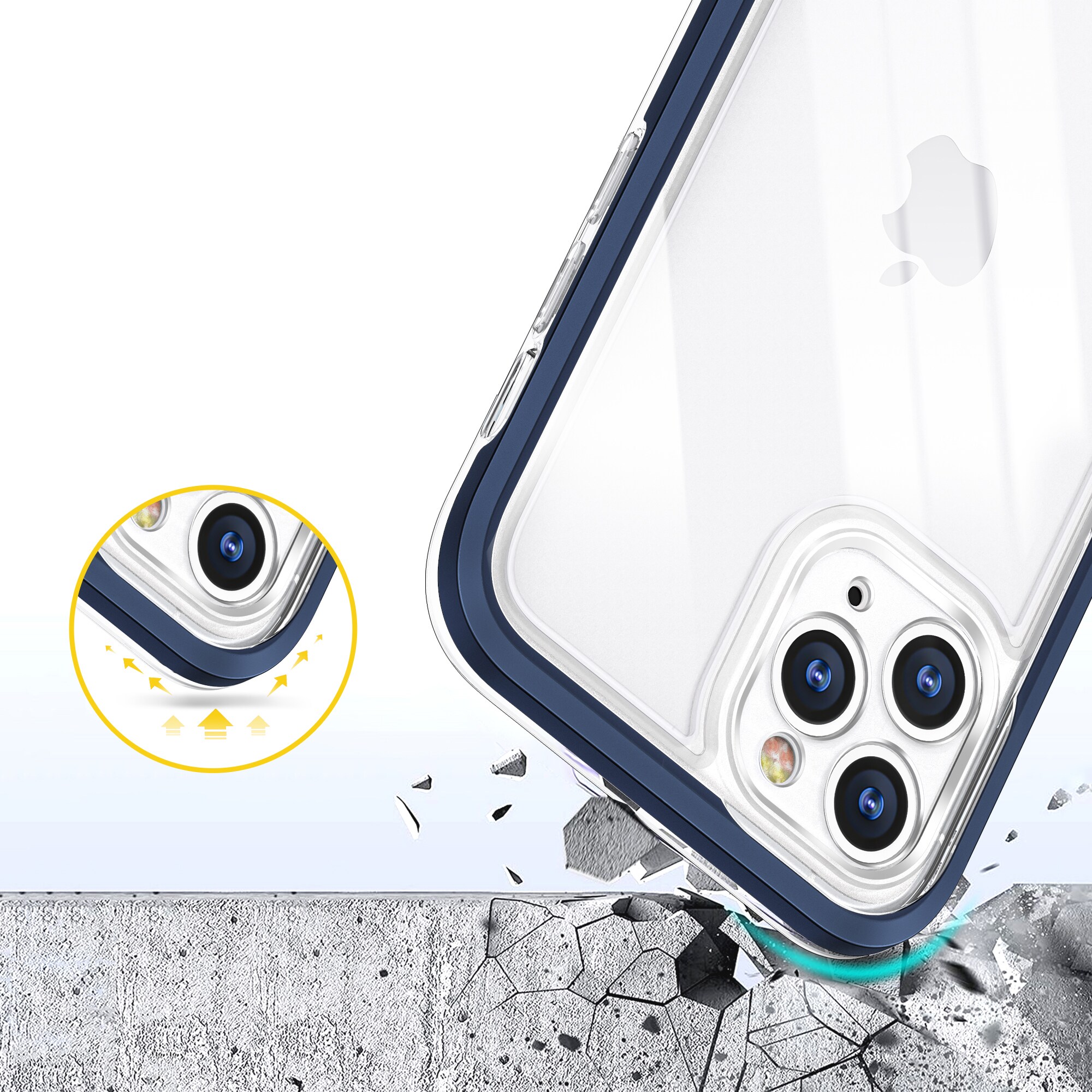 Kirkas 3in1 tapauksessa iPhone 11 Pro Max sininen runko geeli kansi