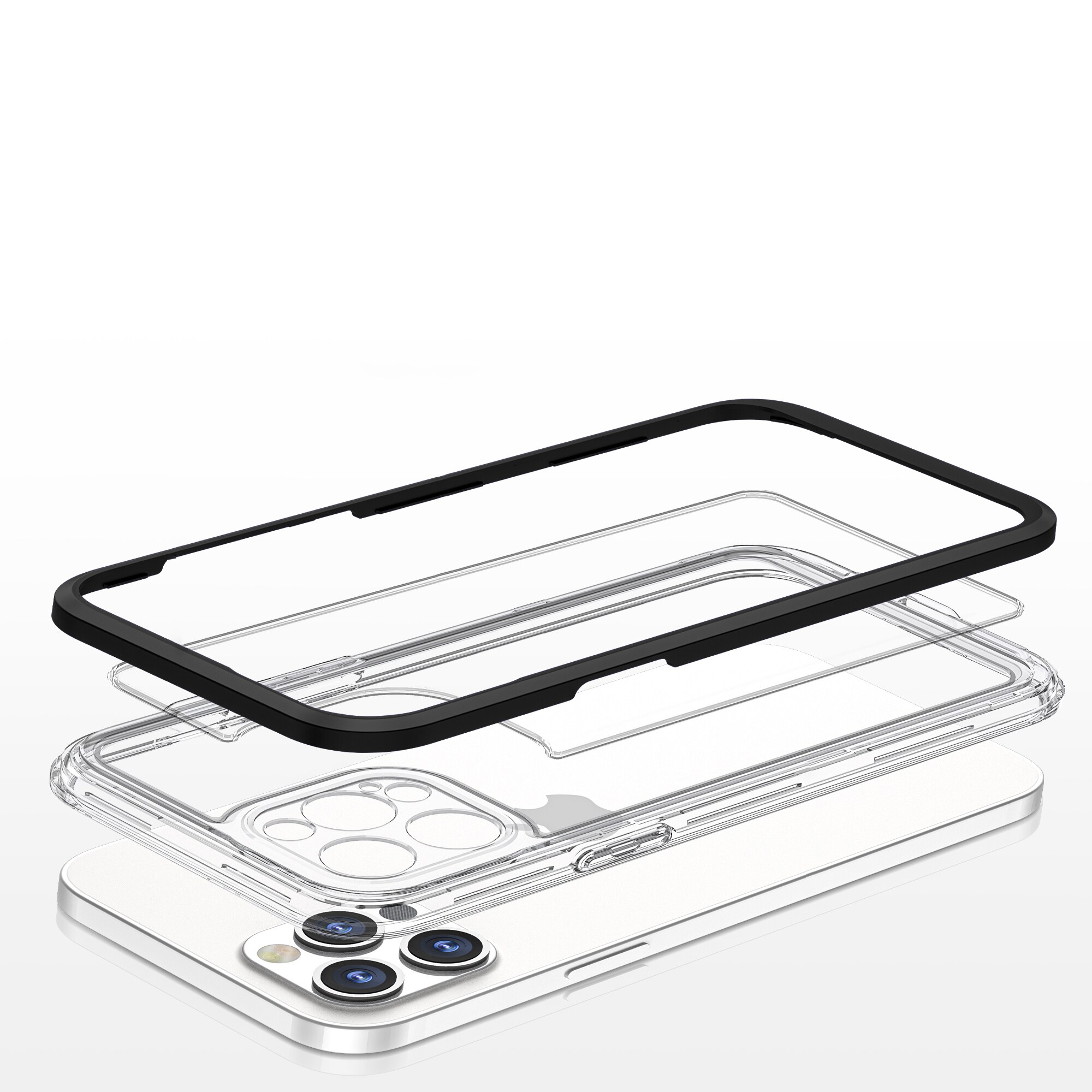 Kirkas 3in1 tapauksessa iPhone 12 Pro runko geeli kansi musta