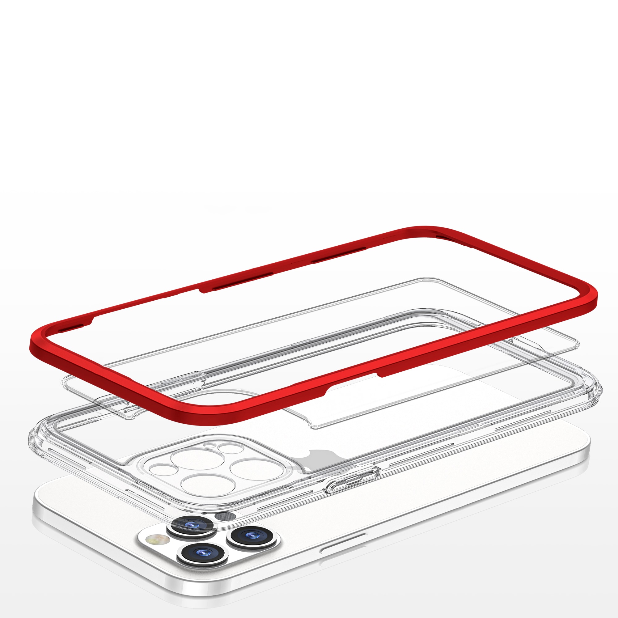 Kirkas 3in1 Case for iPhone 12 Pro Max Frame Cover Gel Punainen