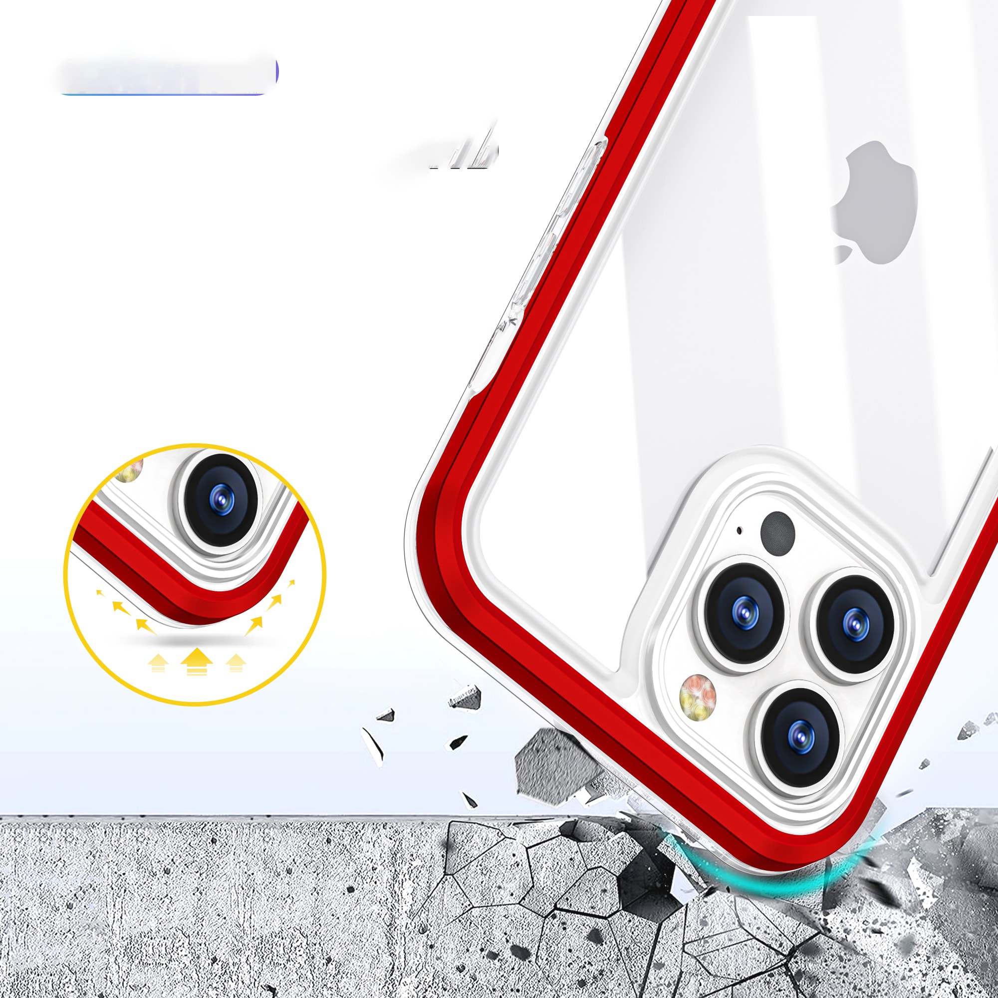 Selkeä 3in1 tapauksessa iPhone 13 Pro runko kansi geeli punainen