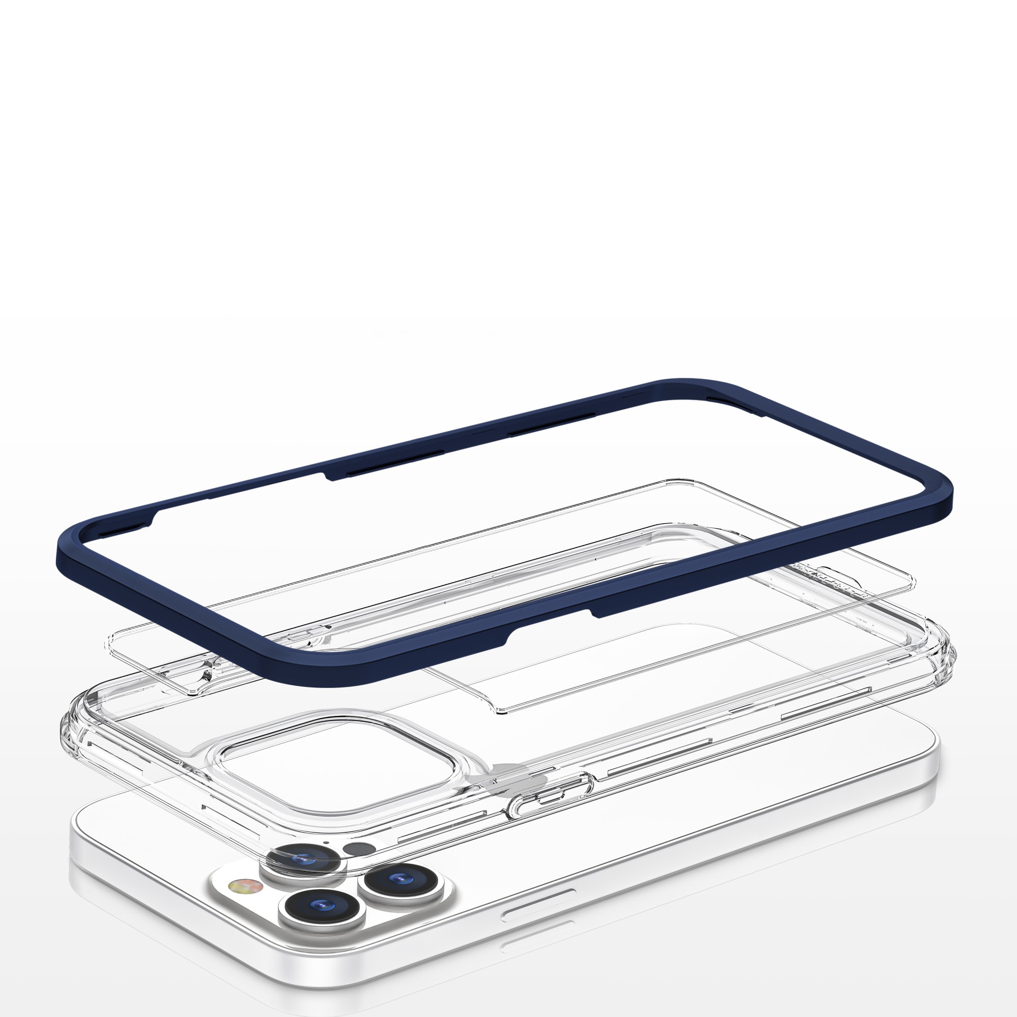 Kirkas 3in1 Kotelo iPhone 13 Pro Max kehys kansi geeli sininen