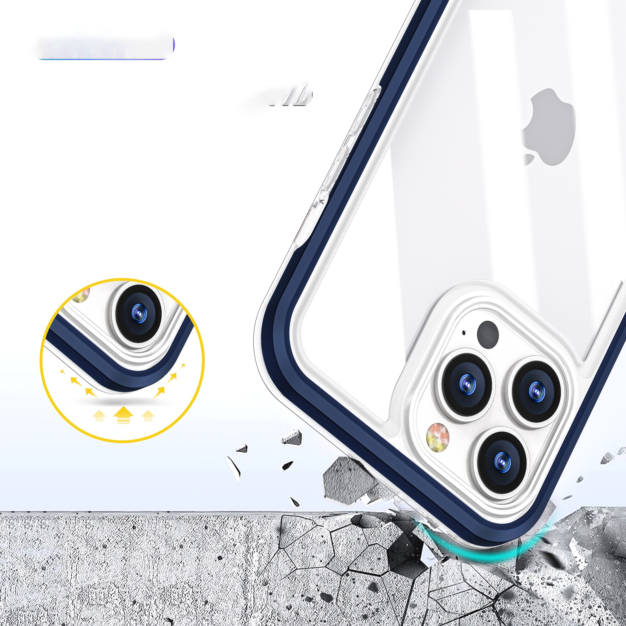 Kirkas 3in1 Kotelo iPhone 13 Pro Max kehys kansi geeli sininen
