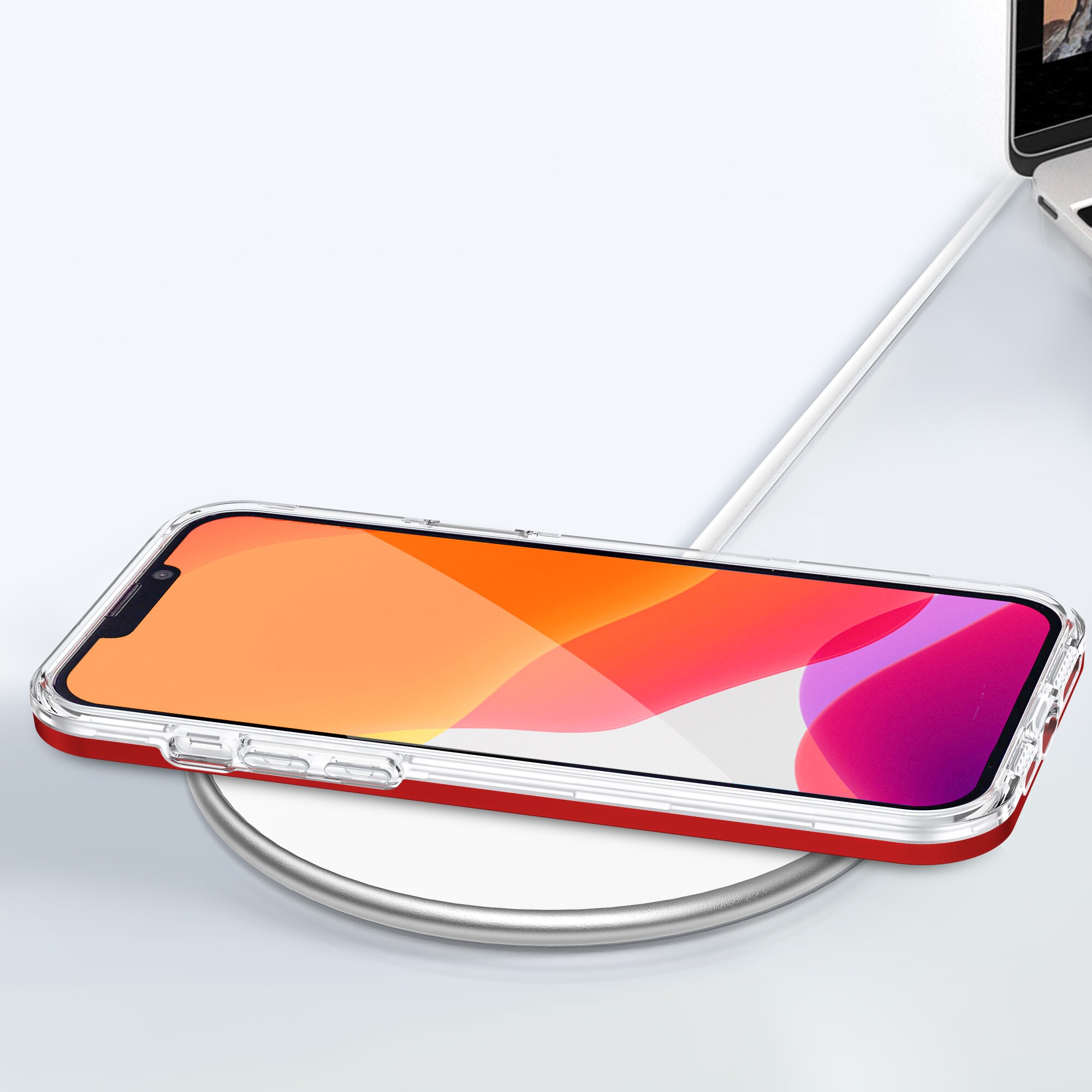 Kirkas 3in1 Kotelo iPhone 13 Pro Max kehys kansi geeli punainen