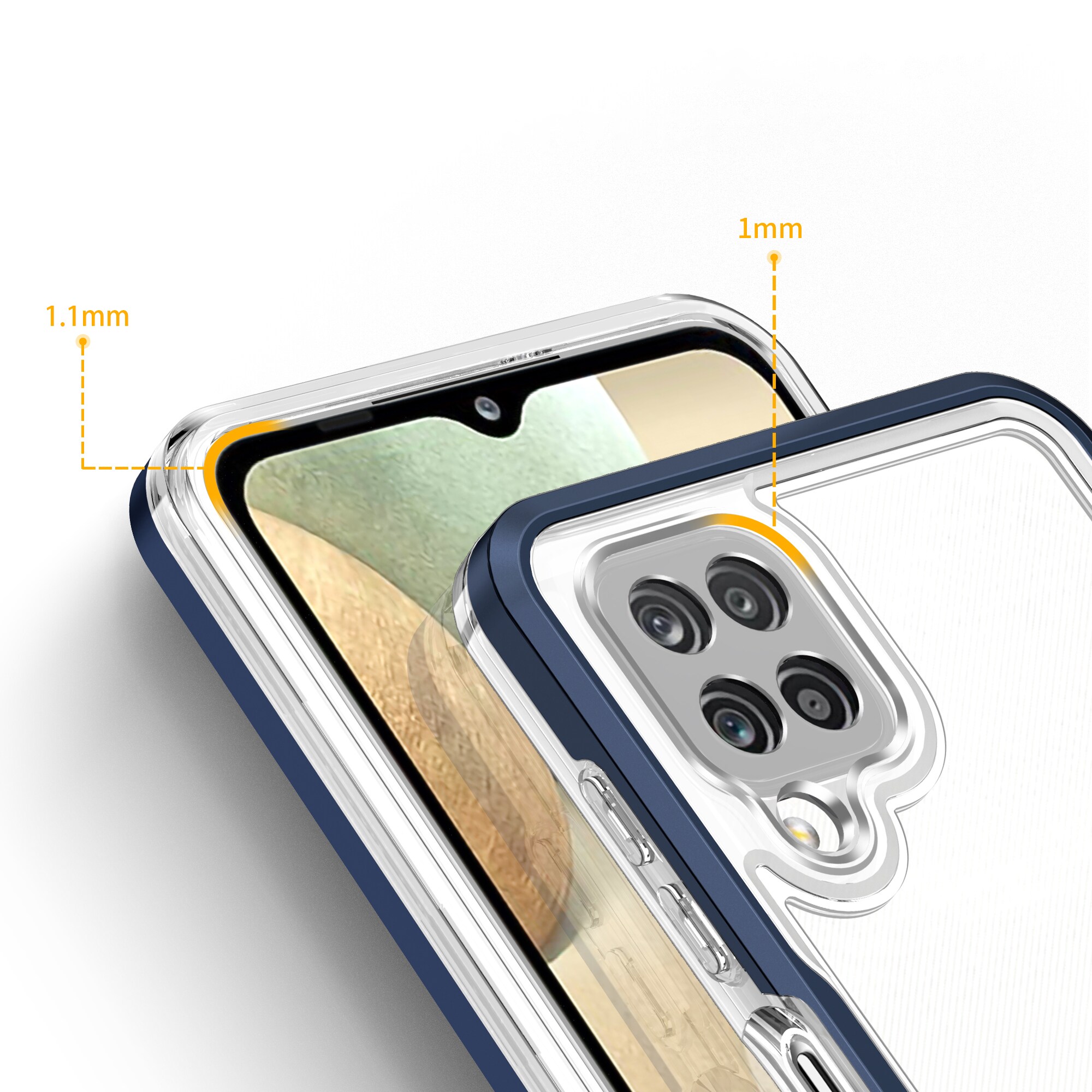 Kirkas 3in1 Kotelo Samsung Galaxy A22 4G kehys geelisuojus sininen