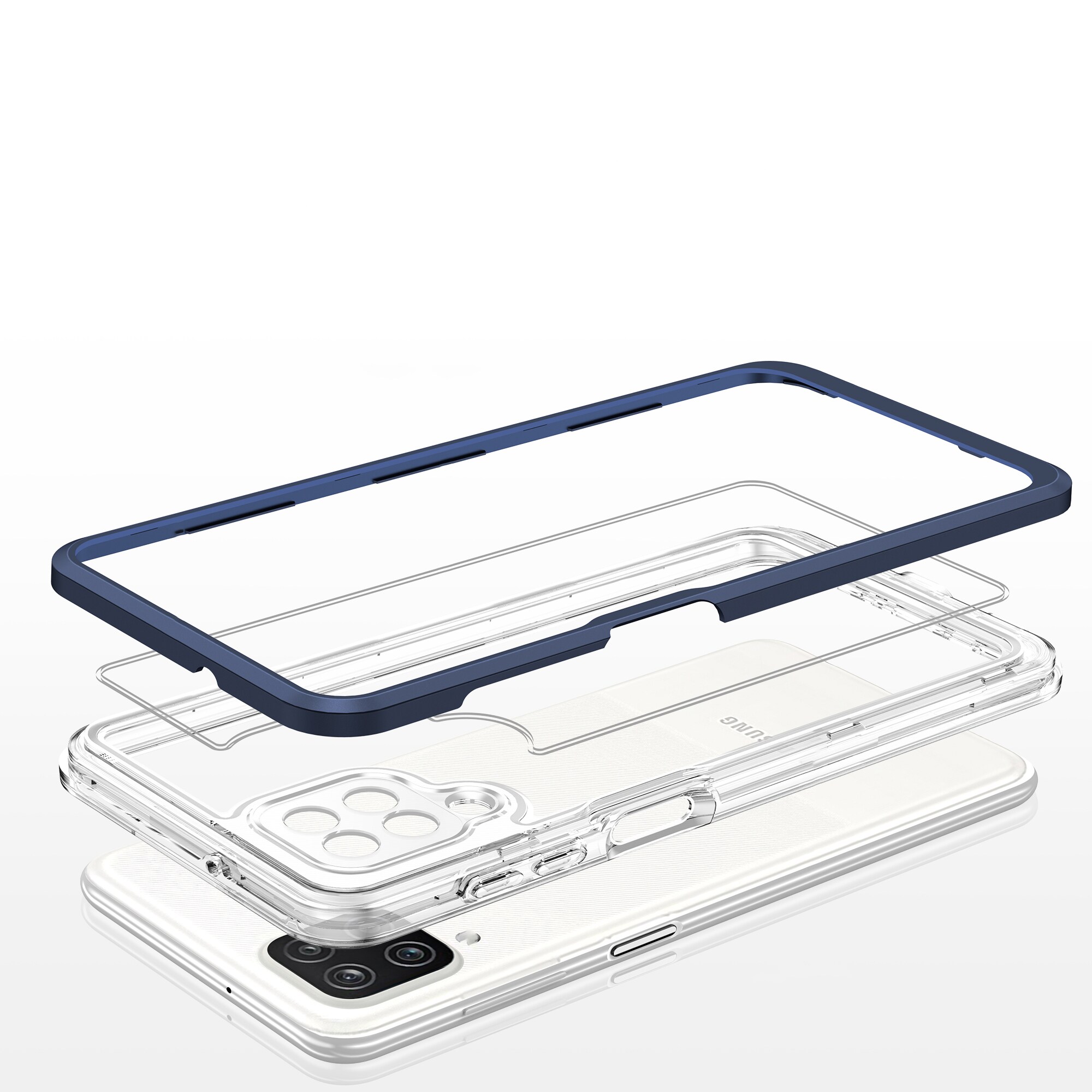 Kirkas 3in1 Kotelo Samsung Galaxy A22 4G kehys geelisuojus sininen