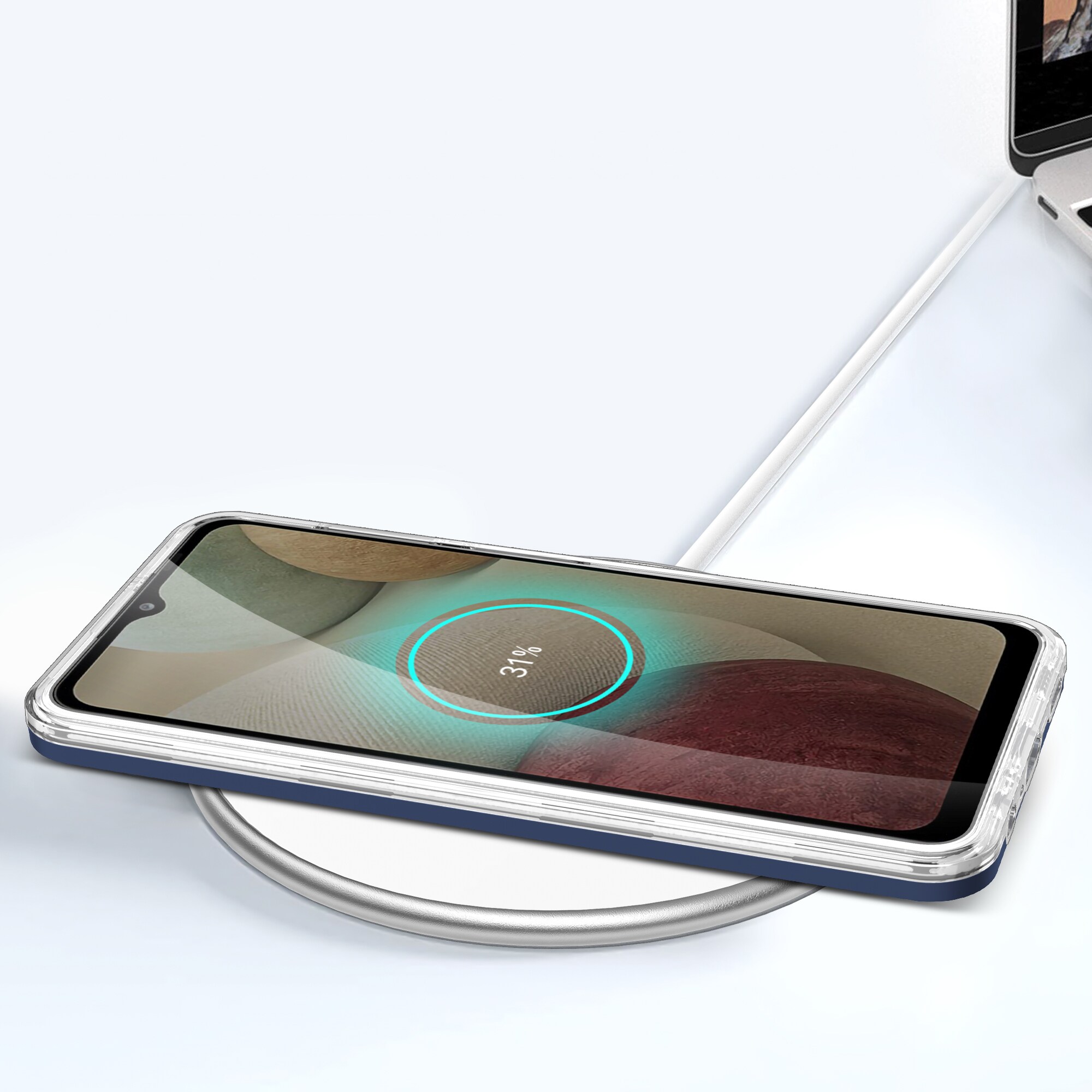 Kirkas 3in1 Kotelo Samsung Galaxy A22 4G kehys geelisuojus sininen