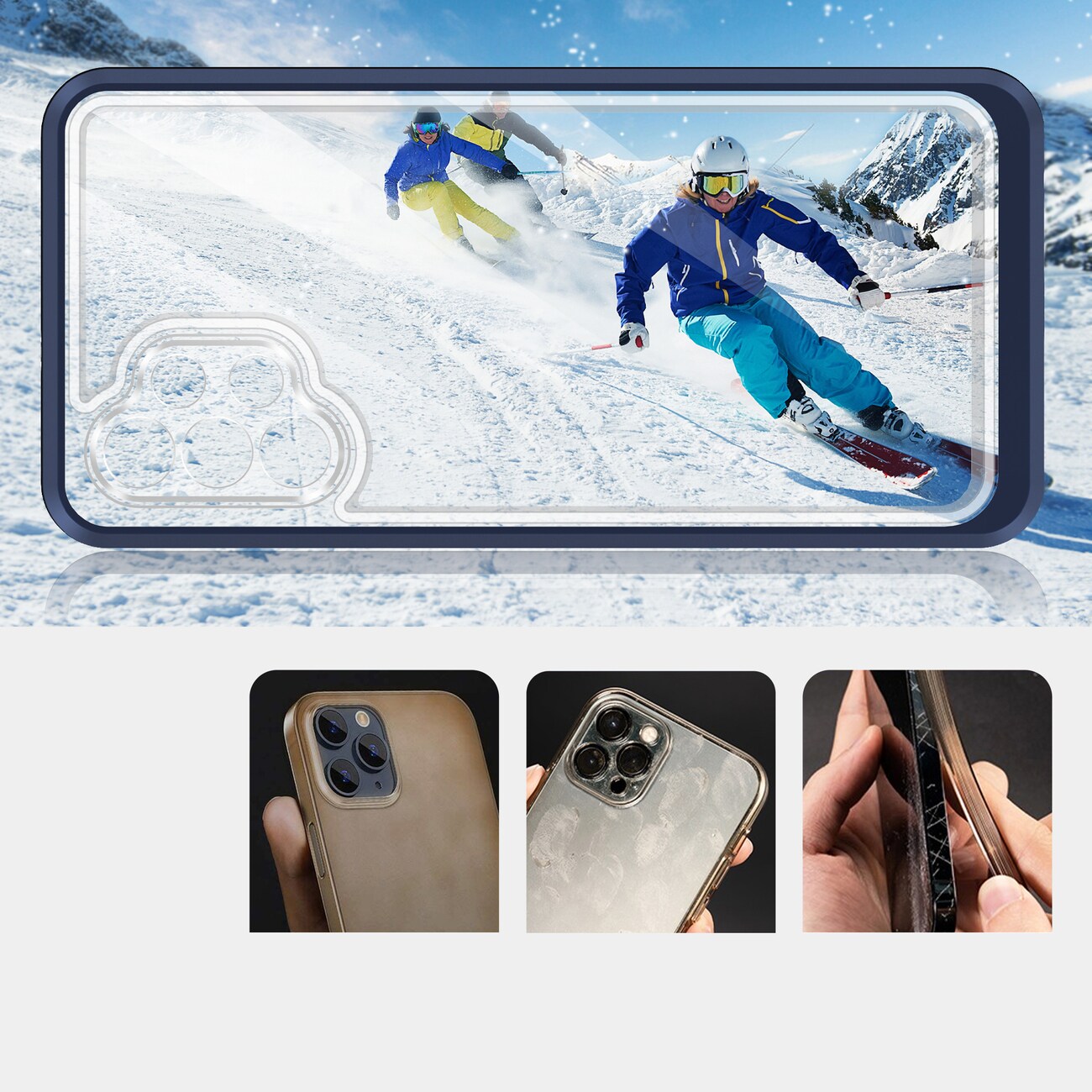 Kirkas 3in1 Kotelo Samsung Galaxy A72 4G kehys geelisuojus sininen
