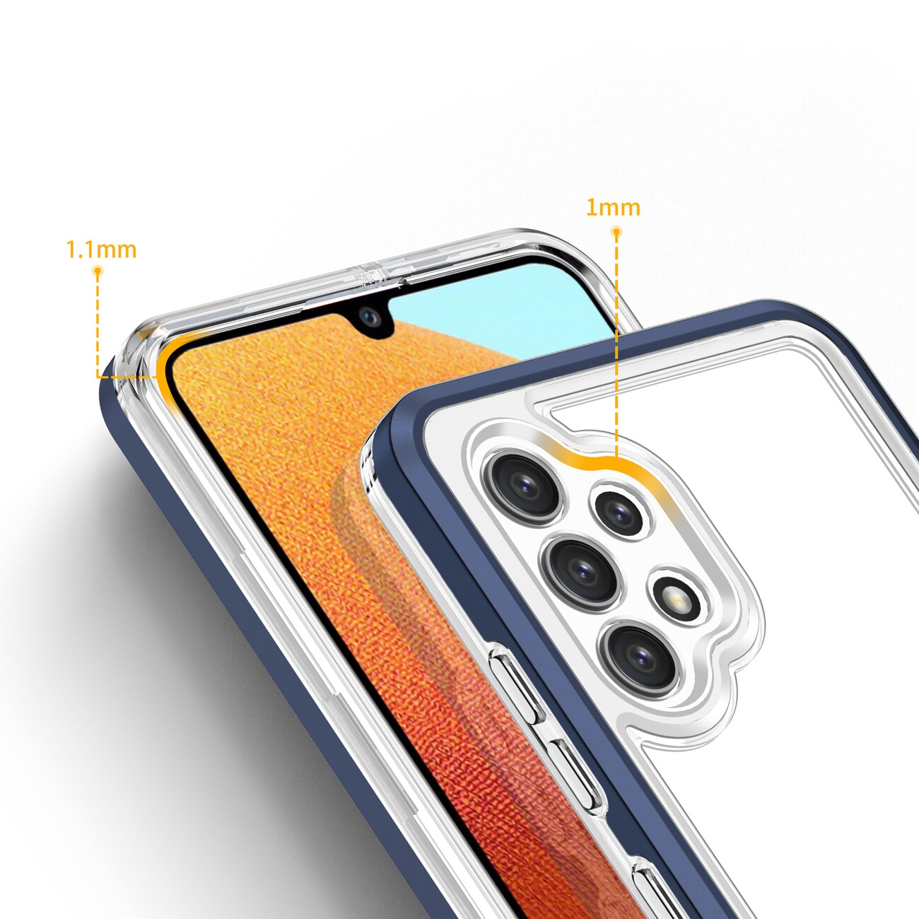 Kirkas 3in1 Kotelo Samsung Galaxy A72 4G kehys geelisuojus sininen