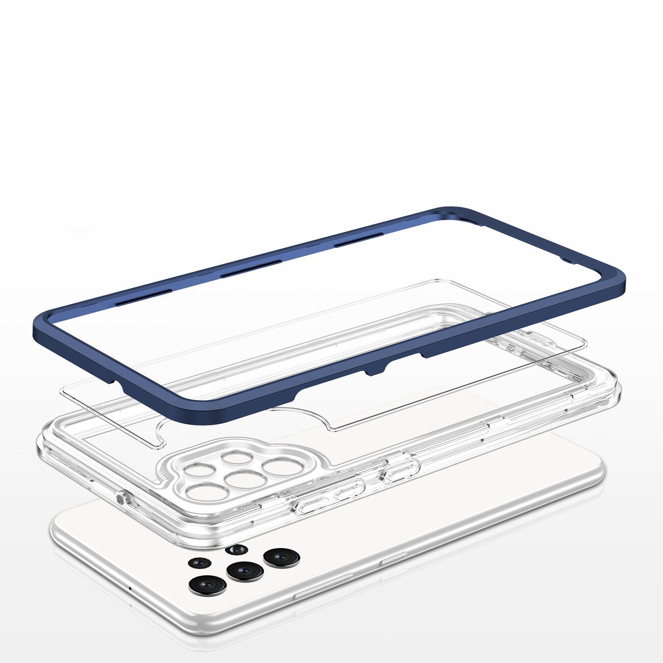Kirkas 3in1 Kotelo Samsung Galaxy A72 4G kehys geelisuojus sininen