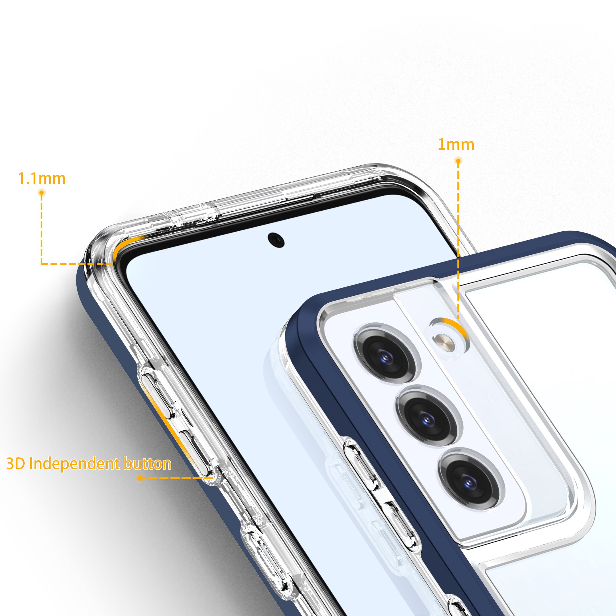 Kirkas 3in1 Case for Samsung Galaxy S21 + 5G (S21 Plus 5G) Kehys Gel Cover Sininen