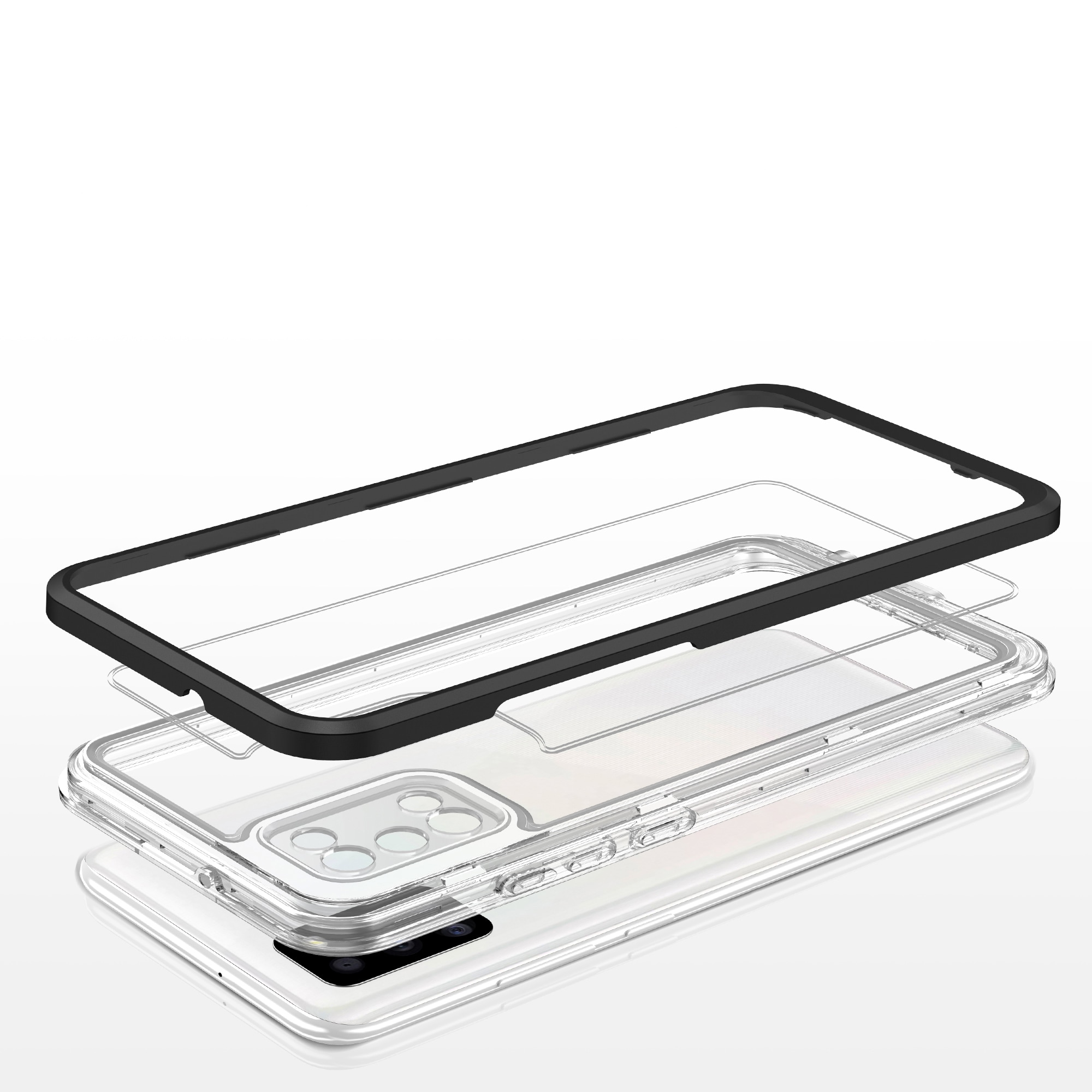 Kirkas 3in1 tapauksessa Samsung Galaxy A03s (166) runko geeli kansi musta