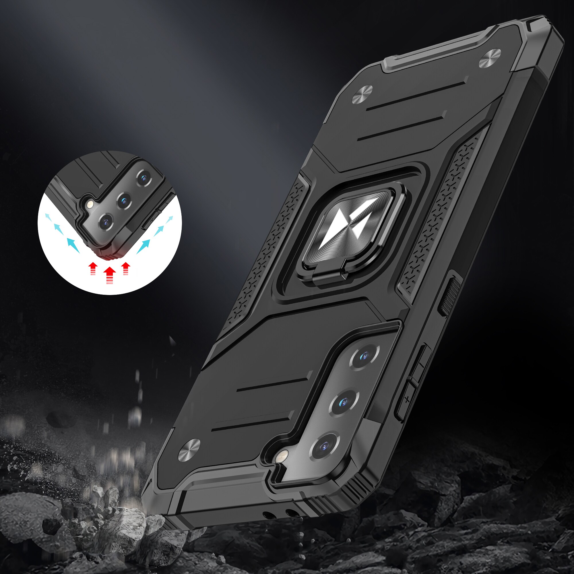 Wozinsky Ring Armor Tough Hybrid Case + Magnet for Samsung Galaxy S22/S22 Plus - Pink
