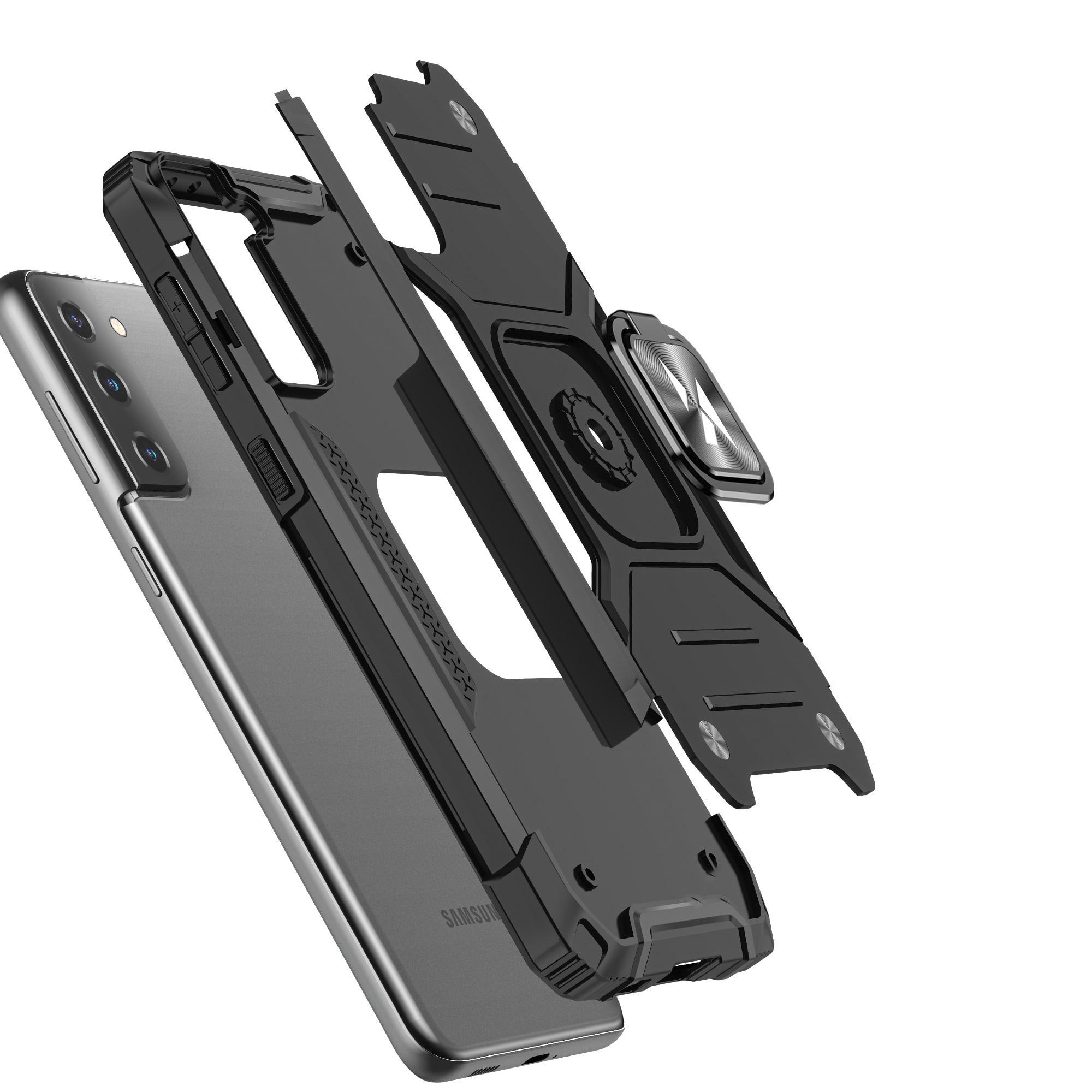Wozinsky Ring Armor Tough Hybrid Case + Magneettikiinnike Samsung Galaxy S22/S22 Plus, punainen