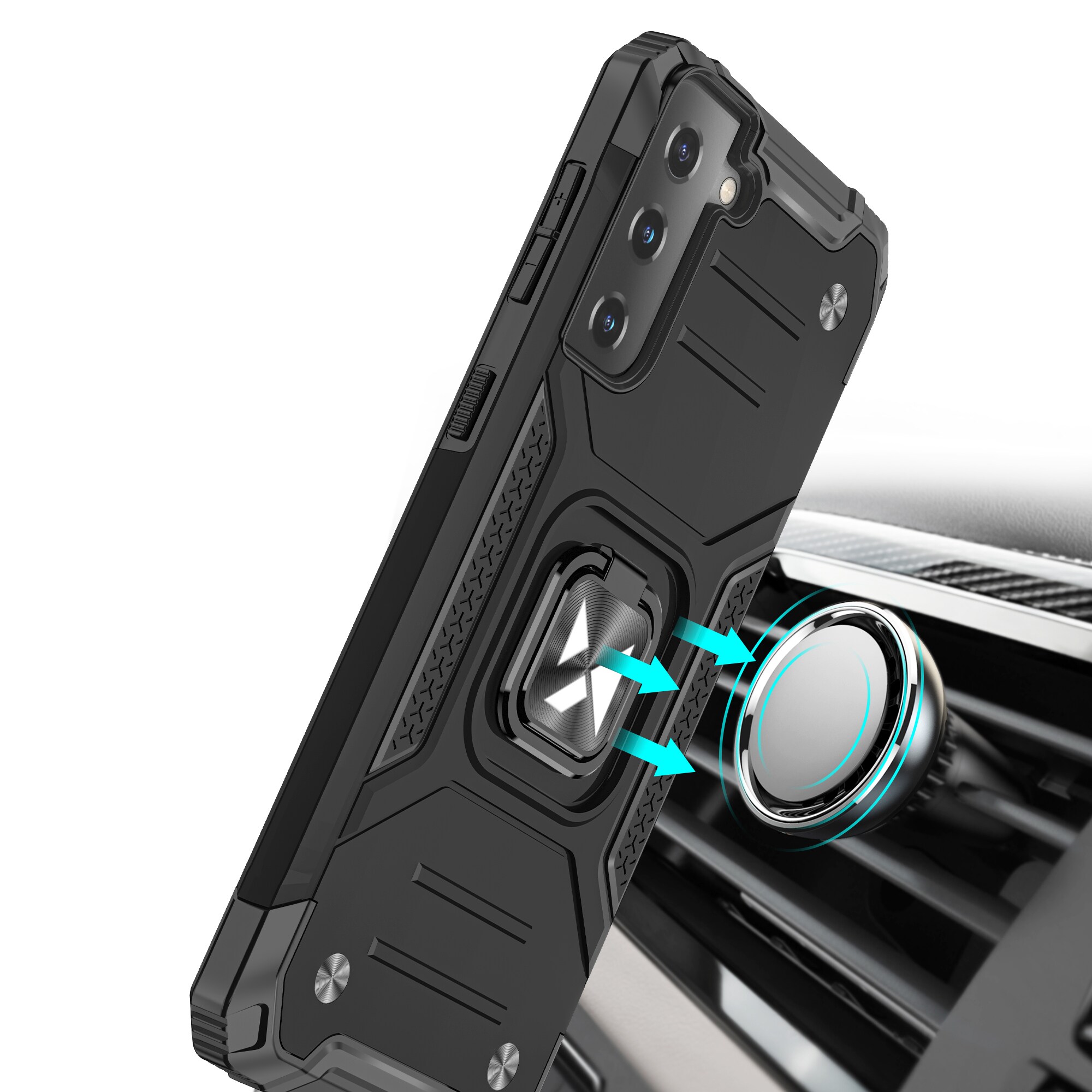 Wozinsky Ring Armor Tough Hybrid Case + Magnet for Samsung Galaxy S22/S22 Plus - Blue