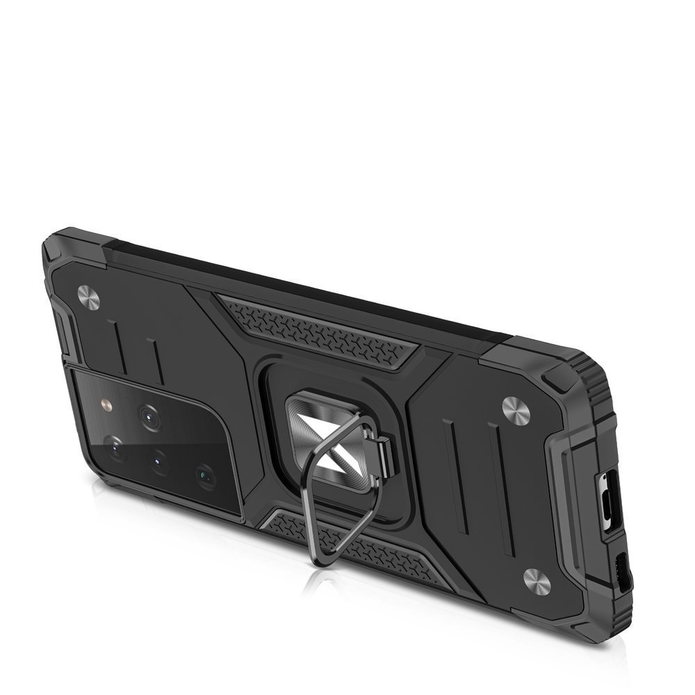 Wozinsky Ring Armor hybridi kotelo + magneettinen pidike Samsung Galaxy S22 Ultra punainen