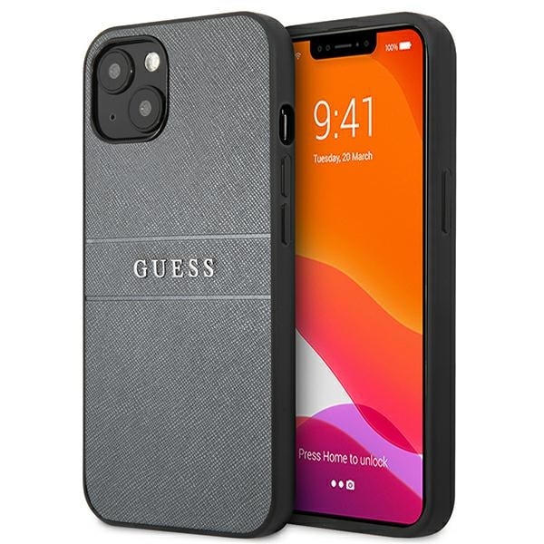 Guess GUHCP13SPSASBGR iPhone 13 mini 5.4" harmaa/harmaa Saffiano-hihna