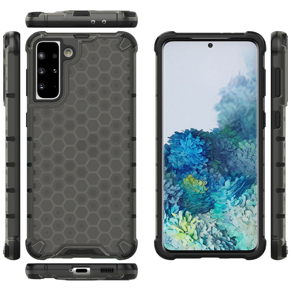Honeycomb tapauksessa panssaroitu kansi geelirunko Samsung Galaxy S22 + (S22 Plus) musta