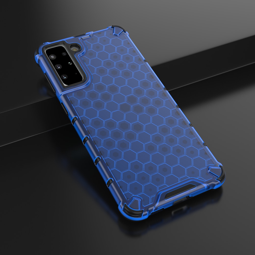 Honeycomb tapauksessa panssaroitu kansi geelirunko Samsung Galaxy S22 + (S22 Plus) sininen