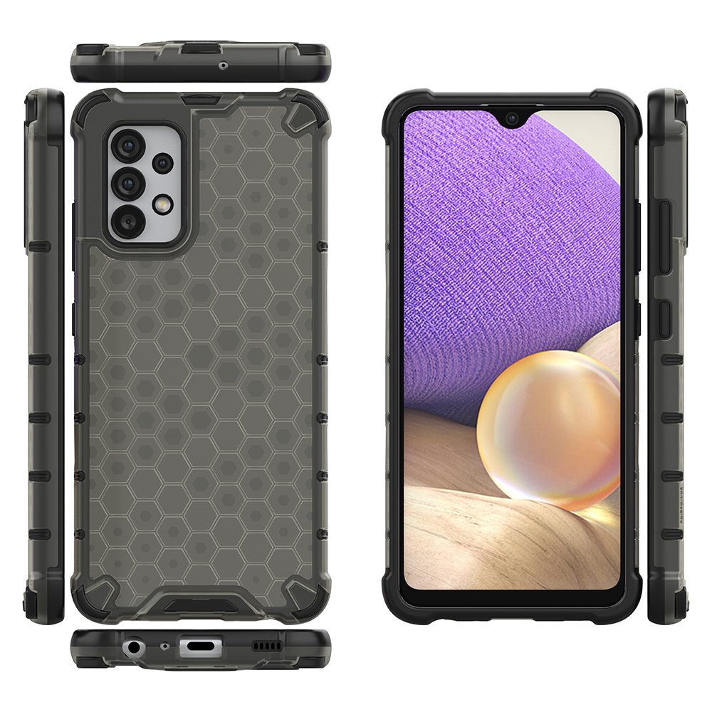 Honeycomb tapauksessa panssaroitu suojus geelirunko Samsung Galaxy A03s (166.5) musta