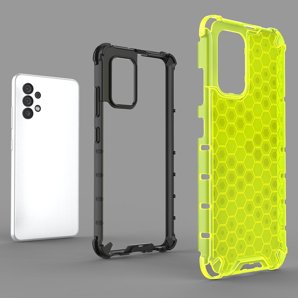 Honeycomb tapauksessa panssaroitu suojus geelirunko Samsung Galaxy A03s (166.5) musta