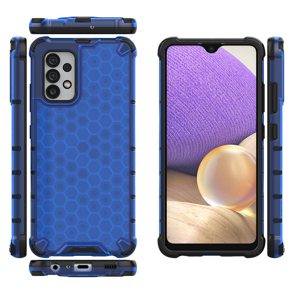 Honeycomb tapauksessa panssaroitu suojus geelirunko Samsung Galaxy A03s (166.5) sininen